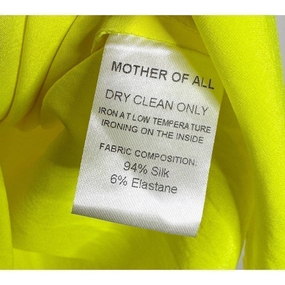 NWOT Revolve Mother of All Gisele Silk Wrap Dress Neon Yellow Women's Size Small - Picture 6 of 6